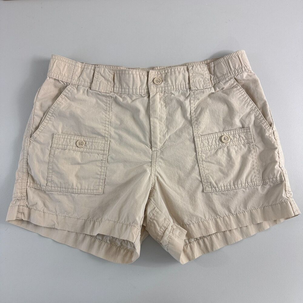 Vintage GAP Women's Cargo Shorts Size 8 Beige Khaki Cotton Nylon Utility Safari